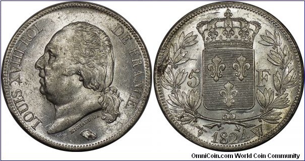 5 Francs. Lille mint. PCGS MS60.