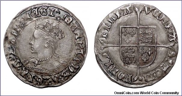 ENGLAND~AR Groat 1553-1554. Under Queen: Mary I (aka-Bloody  Mary) *RARE*