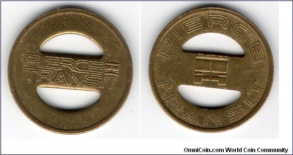 Pierce Bronze Transit token - Tacoma Washington