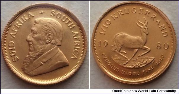 1/10 krugerrand, 1/10 oz