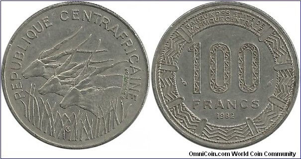 CentralAfricanRep 100 Francs 1982