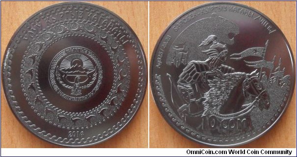 10 Som - Barsbek - 28.28 g 0.925 silver antique finish - mintage 2,000