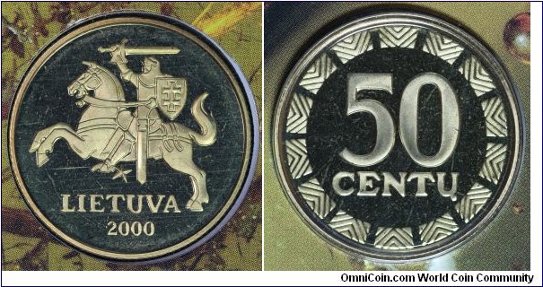50 centu proof-like from 2000 proof-like mint set