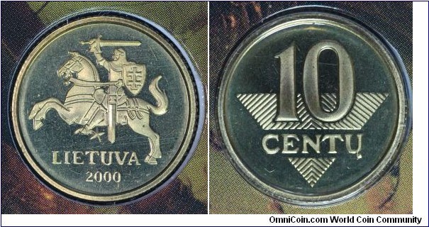 10 centu proof-like from 2000 proof-like mint set