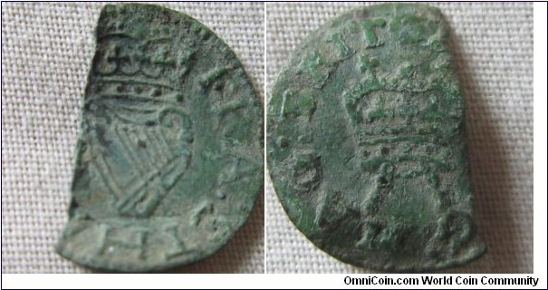 James I Lennox farthing, piece missing but super detail.