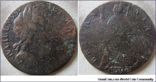 1694 halfpenny, very high 4.