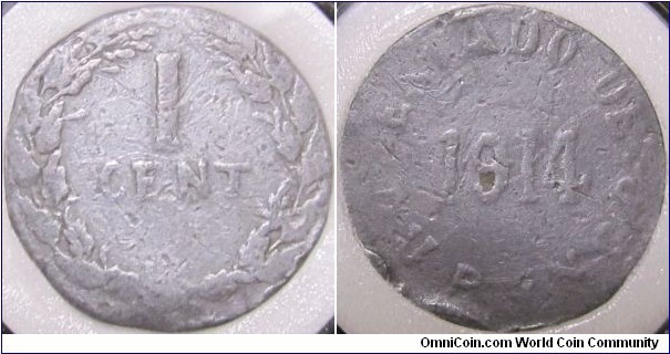 82Pb The State of Durango issued Lead coins during the Mexican Revolution. (JM9)