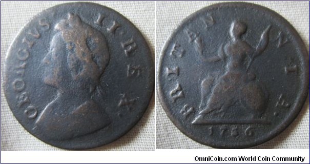 fair grade 1736 farthing