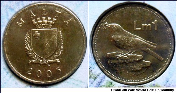 Malta 1 lira from 2005 mintset.