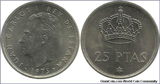 Spain 25 Pesetas 1975(77)