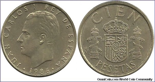 Spain Cien Pesetas 1986