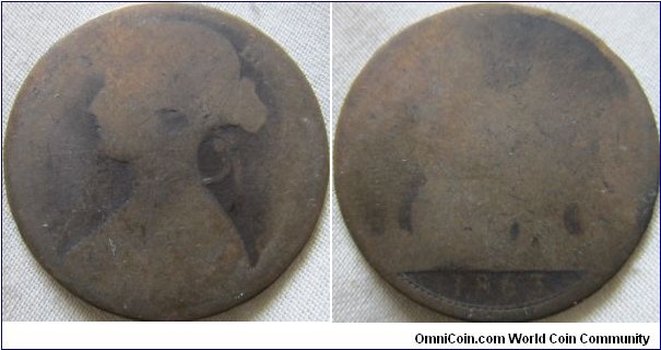 1863 low grade penny