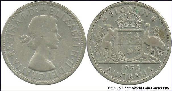 Australia 1 Florin 1956