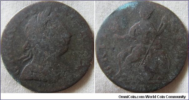 low grade halfpenny possibly 1774
