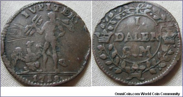 1718. Jupiter 1 daler, S.M