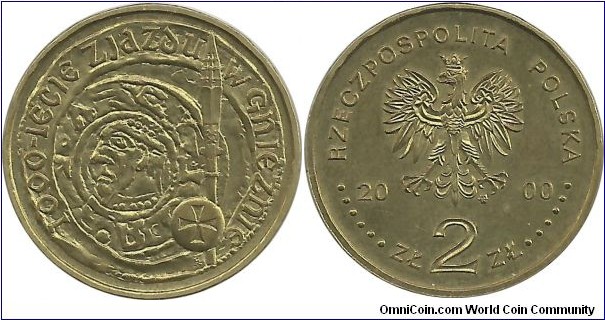 Poland 2 Zlote 2000-1000th Ann. Gniezno Convention