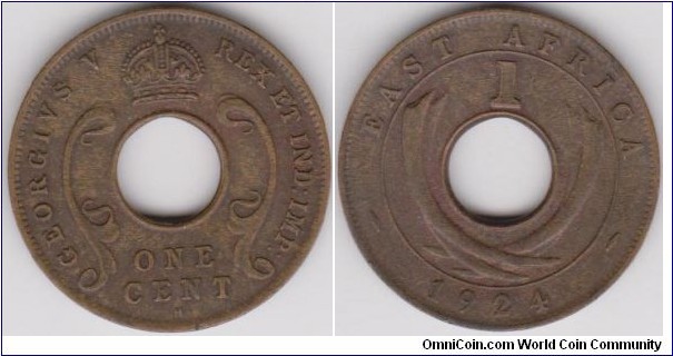 Georgivs V One Cent East Africa 1924