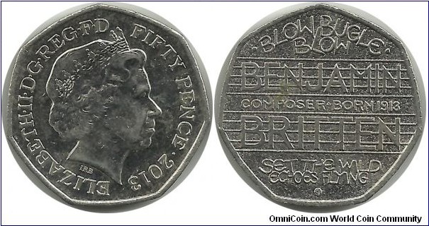 UKingdom 50 Pence 2013-Benjamin Britten