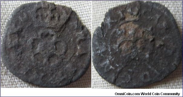 low grade Charles I rose farthing.