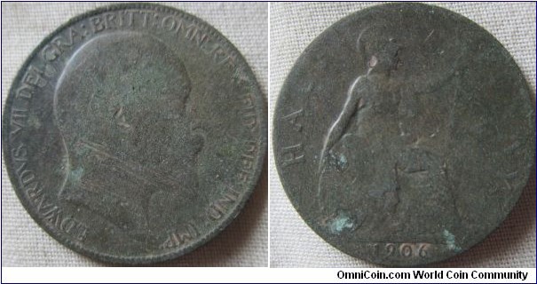 low grade 1906 halfpenny