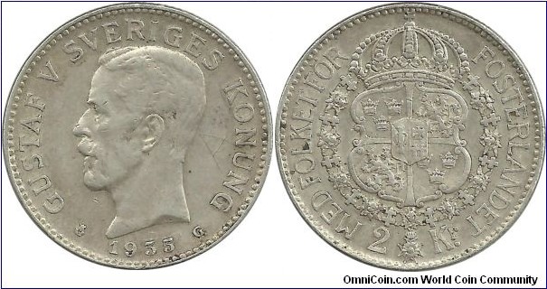 Sweden 2 Kronor 1935