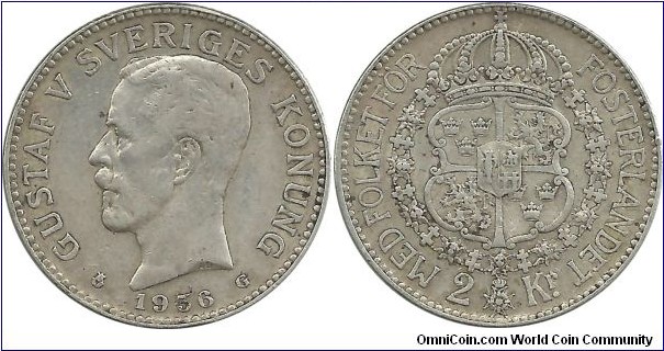 Sweden 2 Kronor 1936