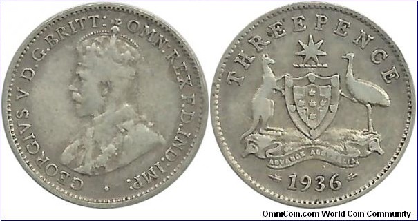 Australia 3 Pence 1936