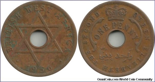 BritishWestAfrica 1 Penny 1956