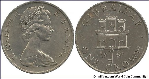 Gibraltar 1 Crown 1967