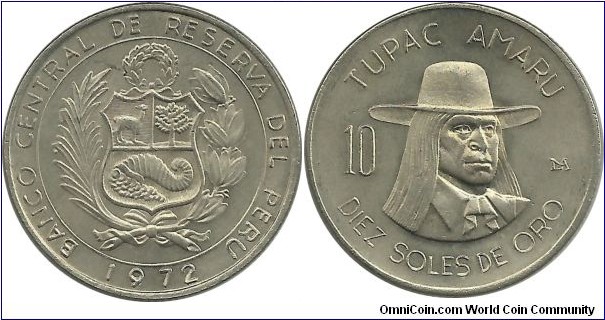 Peru 10 Sol de Oro 1972