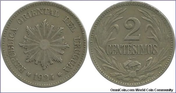 Uruguay 2 Centesimos 1924