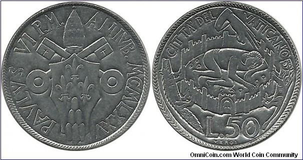 Vatican 50 Lire 1975-Paulus VI