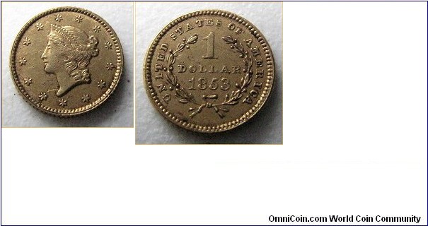 1853 U.S. Gold $1.00 