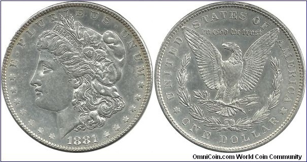 USA 1 -Morgan- Dollar 1881(P)