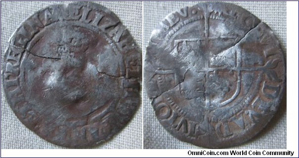 undated Elizabeth I groat, possibly over struck mintmarks
