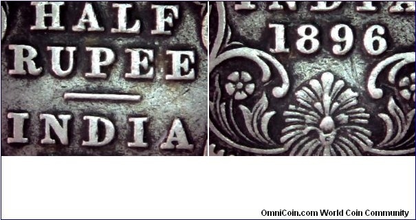 India-British Half Rupee 1896C (dig-mic-1)
