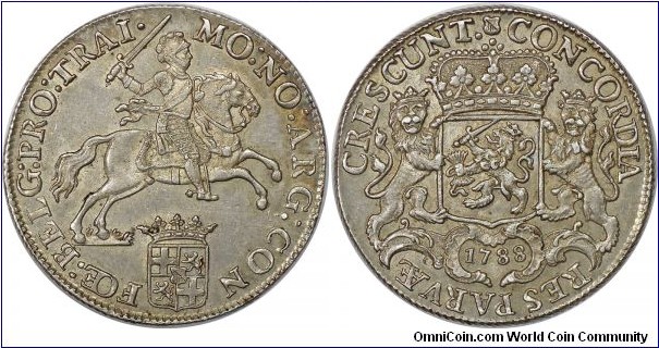 Netherlands, Utrecht, Ducaton (60 Stuiver), Silver Rider, 1788. CNM. 2.43.101, Delm. 1031, KM 92.1. 