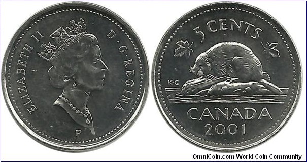 Canada 5 Cents 2001P