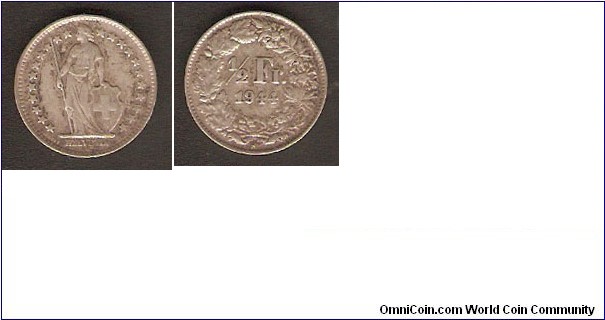 1944B ½ Franc