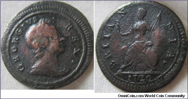 1720 farthing, unusual 2