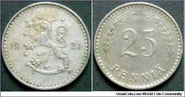 Finland 25 pennia.
1921