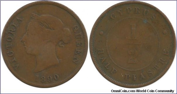 Cyprus-British Half Piastre 1890