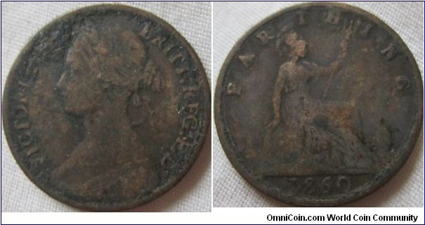 low grade 1860 farthing