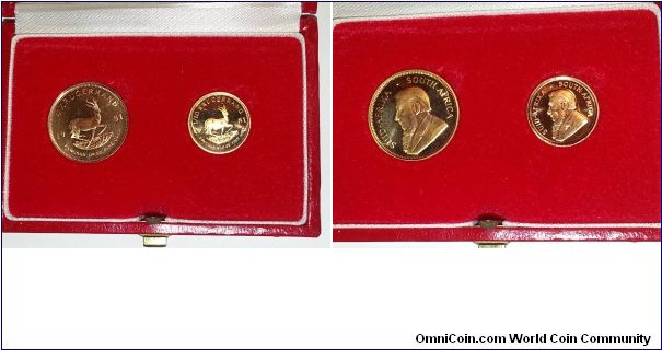 Mini Proof Krugerrand 1/4 & 1/10 fine ounce gold