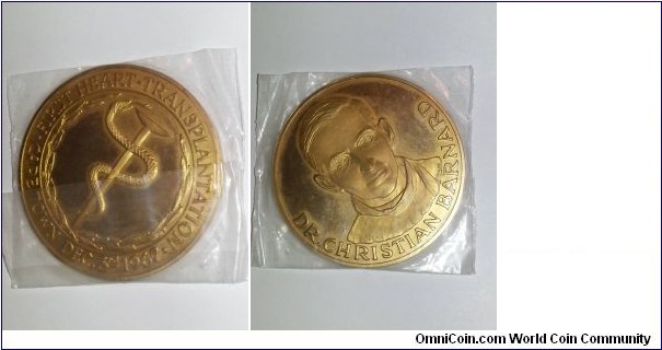 Dr. Christian Barnard First Heart Transplantation Cape Town Gold Proof