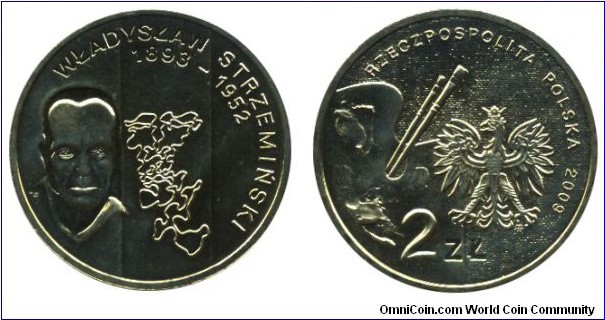 Poland, 2 zlote, 2009, Cu-Al-Zn-Sn, 27mm, 8.15g, Władysław Strzemiński, 1893-1952, Polish avant-garde painter.