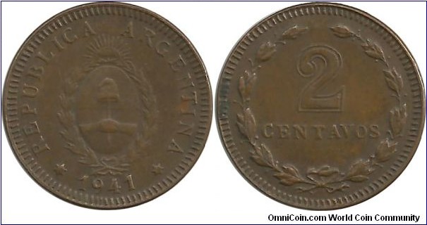 Argentina 2 Centavos 1941