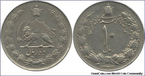 IranKingdom 10 Rial SH1342(1963) M RezaShah