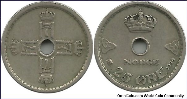 Norway 25 Øre 1924