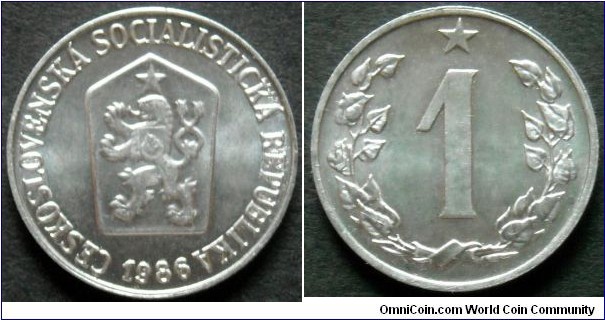 Czechoslovakia 1 haler.
1986